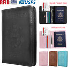 Travel Passport ID Card Wallet Holder Cover RFID Blocking Leather Purse Case USA