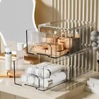 2 Pack Striped Stackable Acrylic Makeup Drawers Organizer, Clear Acrylic Cosm...