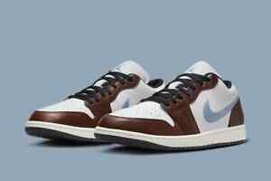 Nike Air Jordan 1 Low White Blue Mocha Brown FQ7832-142 Men’s Shoes NEW