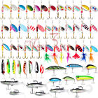 Lot Fishing Spinners Kits Set Metal Spoon Soft Hard Lures Crankbait Bass Trout
