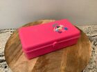 Vintage  Mini Caboodles Makeup Jewelry Case Organizer Bright Pink Small 8x4