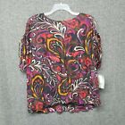 Women's Sag Harbor Blouse Top Cap Sleeve  Floral, Lined (Tank) Size 2X NWT
