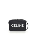 CELINE 1500$ Medium Messenger Bag In Black Smooth Calfskin With Celine Print