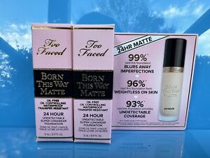2 x TOO FACED Born This Way Matte  Foundation Snow 5ml / .17 oz New in box