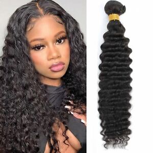 New Listing10A Brazilian Virgin Human Hair Deep Wave Weft Weave 1 Bundle 100g Black Remy