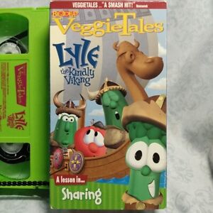 New ListingVeggieTales Lyle the Kindly Viking A Lesson in Sharing Vhs Tape  LIME GREEN SWB