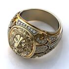 0.60Ct Round Lab-Created White Diamond 14k Silver Gold Plated Men's Band Ring