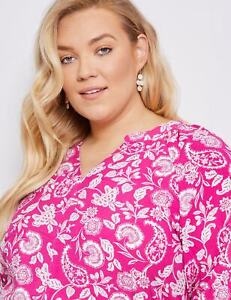 AUTOGRAPH - Plus Size - Womens Summer Tops - Pink Blouse / Shirt - Paisley