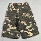 Vintage JNCO Jeans Camo Cargo Baggy Shorts Dragon Size 28 W Skater Camouflage