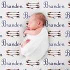 30 x 40 Personalized Bow and Arrow Baby Boy Blanket | Fleece | Mink