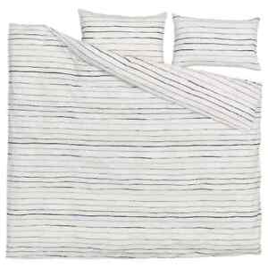 Ikea Pagodtrad King Duvet cover and pillowcases Stripes White Blue