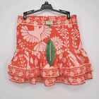 Women's FARM Rio Orange Neon Jungle Mini Bohemian Skirt Size Medium NEW