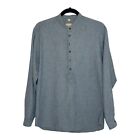 Wah Maker Frontier Clothing Western Shirt Size M Chambray Blue 1/2 Button Front