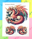 Unicorn Dragon Sticker Sheet Style 1