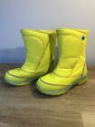 Lands End Boys Girls Youth Size 5 Winter Snow Boots Neon Yellow Easy On and Off