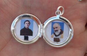St Gemma Galgani- St Padre Pio combination relic locket -Very nice!
