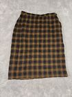 Pendleton Vintage Wool Skirt Women’s Size Large/XL Brown & Black Plaid Pencil