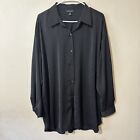 Banana Republic XL Solid Black Long Sleeves Button Up Womens Blouse