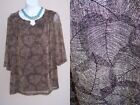 Catherines gold bronze top blouse plus size 3x XMAS HOLIDAY brn smock neck shirt
