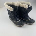 Sorel Winter Carnival WP NY-1962-010 Womens Black Stone Snow Boots Size 6