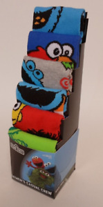 Sesame Street Elmo Cookie Monster Socks 6 Pair CREW SOCKS Men Size 8-12 Bioworld