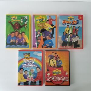 Lot of 5 Wiggles DVDs Kid Show OOP - Signing - Dancing - Fun - Educational- HIT