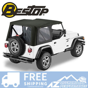 Bestop Sailcloth Replace A Top Half Doors Tinted Blk For 03-06 Jeep Wrangler TJ (For: Jeep Wrangler)