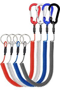 Kayak Lanyards Coil Tethers with Caribiniers for Fishing Rod Pliers Nets Flas...