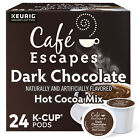 Cafe Escapes Dark Chocolate Hot Cocoa, Keurig K-Cup Pod, 24 Count