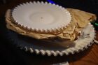 Vintage Fenton Milk Glass 2 Tier SilverCrest Cake Stand Dessert Dish Tray Large