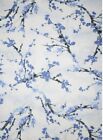 LINED WINDOW VALANCE CURTAIN 42 X 15 BLUE CHERRY BLOSSOMS SPRING TREE