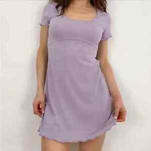 Vintage 90’s Express Tricot Lilac Mini Baby Doll Silhouette With Lattice Hem