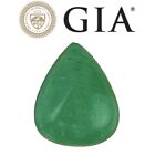 7.12 Ct GIA CERTIFIED Natural Emerald Pear Cabochon Shape Loose Gemstone
