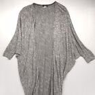 Cardigan Sweater Womens Medium Large Gray Duster Batwing sleeves Open Front