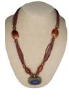Afghan Middle Eastern Sterling Silver Lapis Lazuli Coral carnelian Necklace