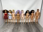 Barbie Curvy Fashionista Dolls Lot Of 8 (7 Girl Dolls, 1 Boy Doll)