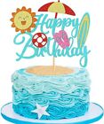 Summer Beach Happy Birthday Cake Topper - Party Decoration for Kids Birthday - P