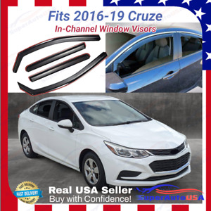 Fits Chevrolet Cruze 2016-19 In-Channel Window Visors Sun Guard Shade Deflectors (For: 2018 Cruze)