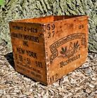 Antique BUSHMILLS Distillery Irish Whiskey 11' Tall Dovetail Wooden joint Crate