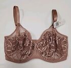 Paramour Felina Lotus Embroidered Unlined Underwire Bra 115088 Rose Tan 34H NWT