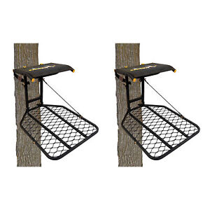 Muddy The Boss Wide Stance Hang On 1 Person Deer Hunting Tree Stand (2 Pack)