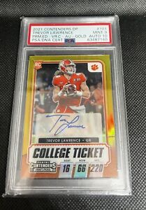 2021 Panini Contenders Draft Picks -Trevor Lawrence Gold College Ticket Auto /10