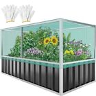 5.7x3x2.3FT Large Raised Garden Bed with 5.7x3x2.3ft Dark Gray Netting Cover