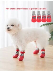 Dog Cat Shoes Waterproof Non-Slip Pet Rain and Snow Walking Boots Socks