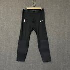 Nike Pro Men's Black NBA Player Issue 3/4 Compression Tights AA0753-010 2XL NWOT