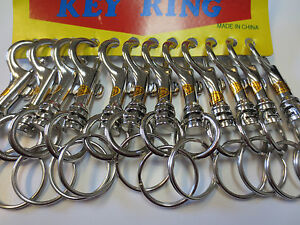 Lot of 12 Snap Trigger Hook Clips / Belt Cilp Keychains Key Rings