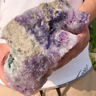 9.9lbBeautiful Natural Rainbow Fluorite Quartz Crystal stone ore Block Healing