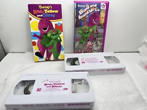 New ListingBarney  Barneys Red Yellow and Blue/Round Round We GO 2 VHS Tapes