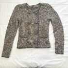 Size XS Cabi Ritz Cardigan Sweater Tan Gray Snap Front Long Sleeve Style 3016