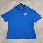 Chicago Cubs polo shirt mens 2XL cool base Majestic blue logo heathered NWOT